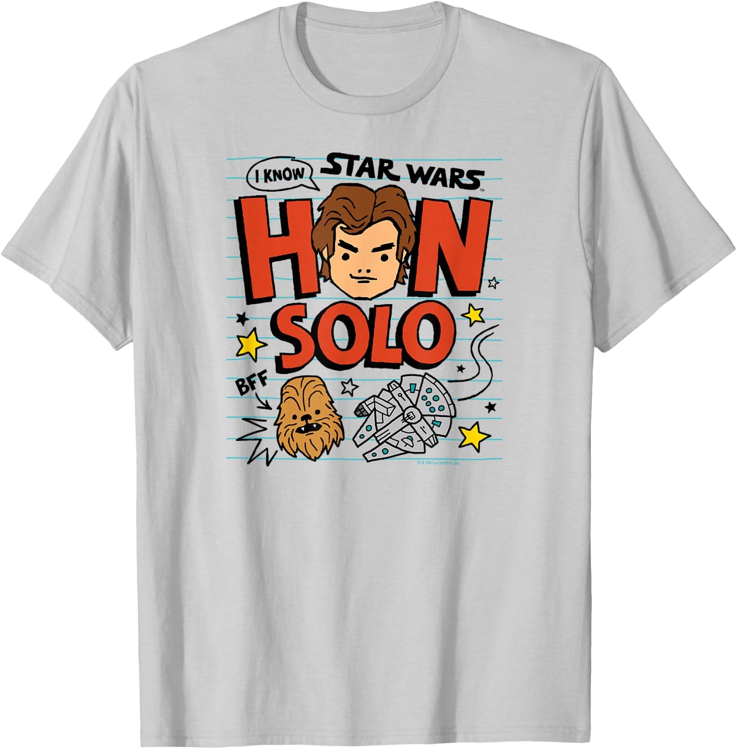 Star Wars - Han Solo Doodles T-Shirt - T-Shirt | Ash