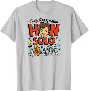 Star Wars - Han Solo Doodles T-Shirt - T-Shirt | Ash