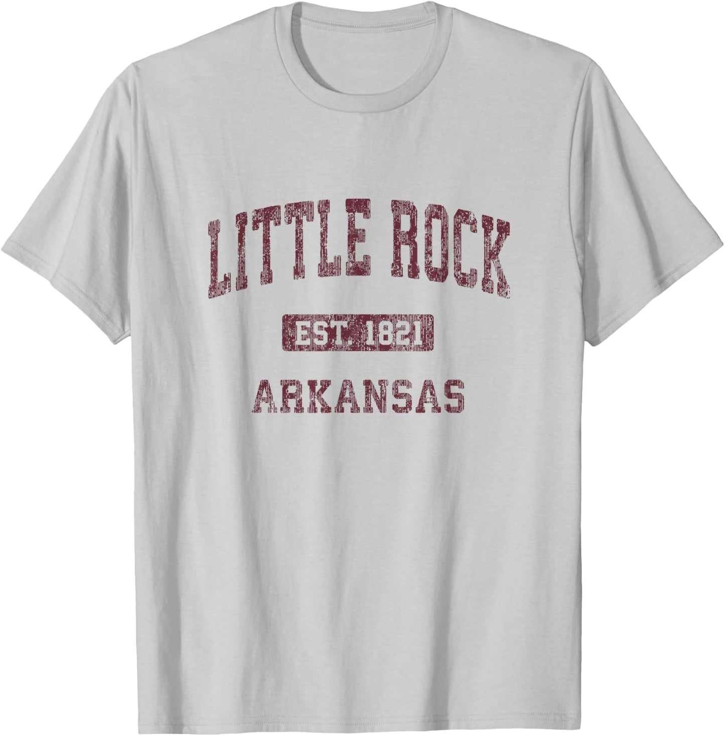 Little Rock Arkansas AR Vintage Athletic Sports Design T-Shirt - T-Shirt | Ash