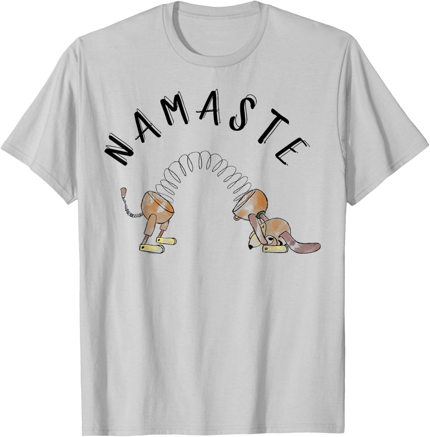 Disney Pixar Toy Story Slinky Dog Namaste Stretch Poster T-Shirt - T-Shirt | Ash