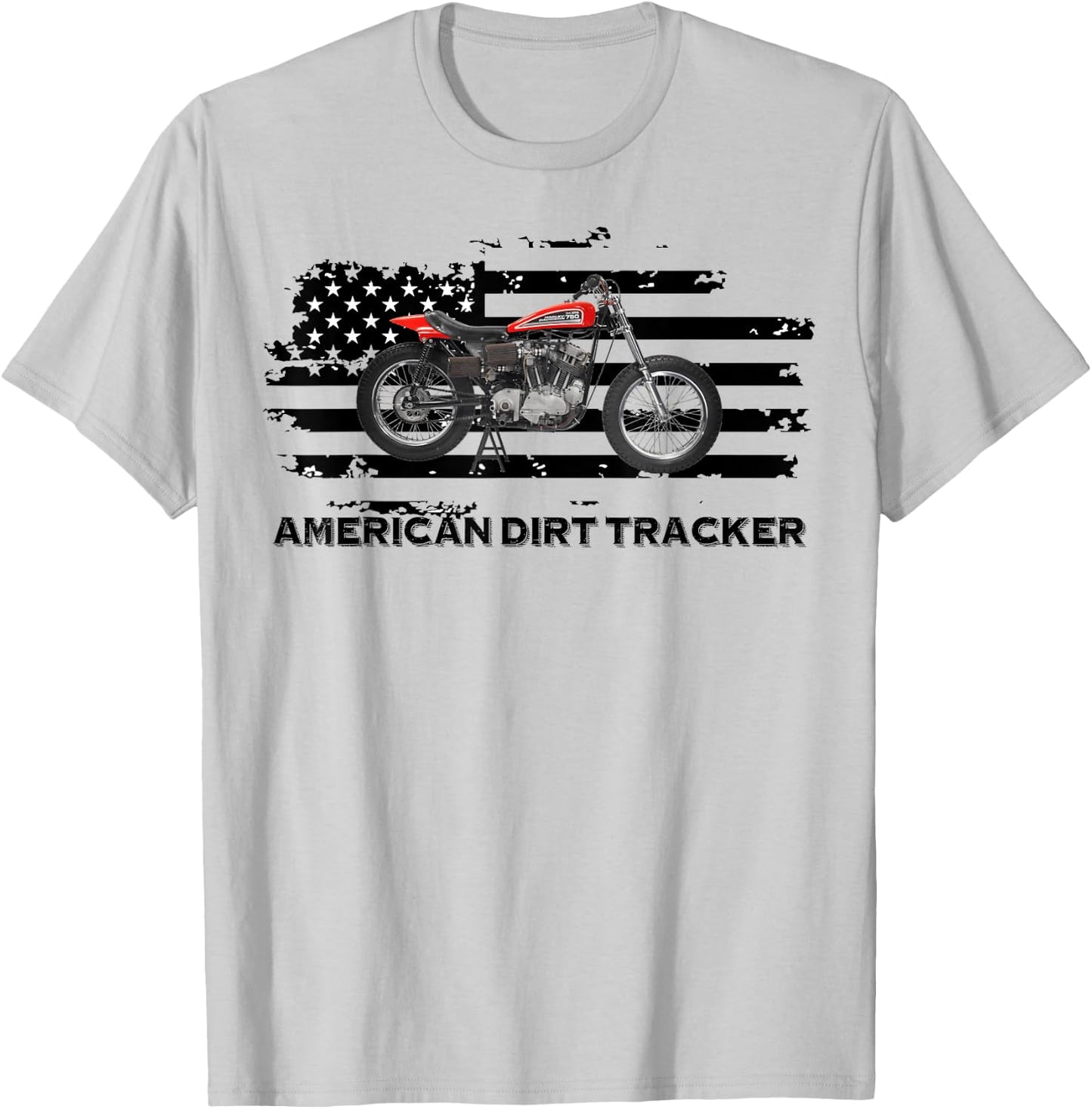 American Dirt Tracker Flat Track Racer Dirt Track Men Boys T-Shirt - T-Shirt | Ash