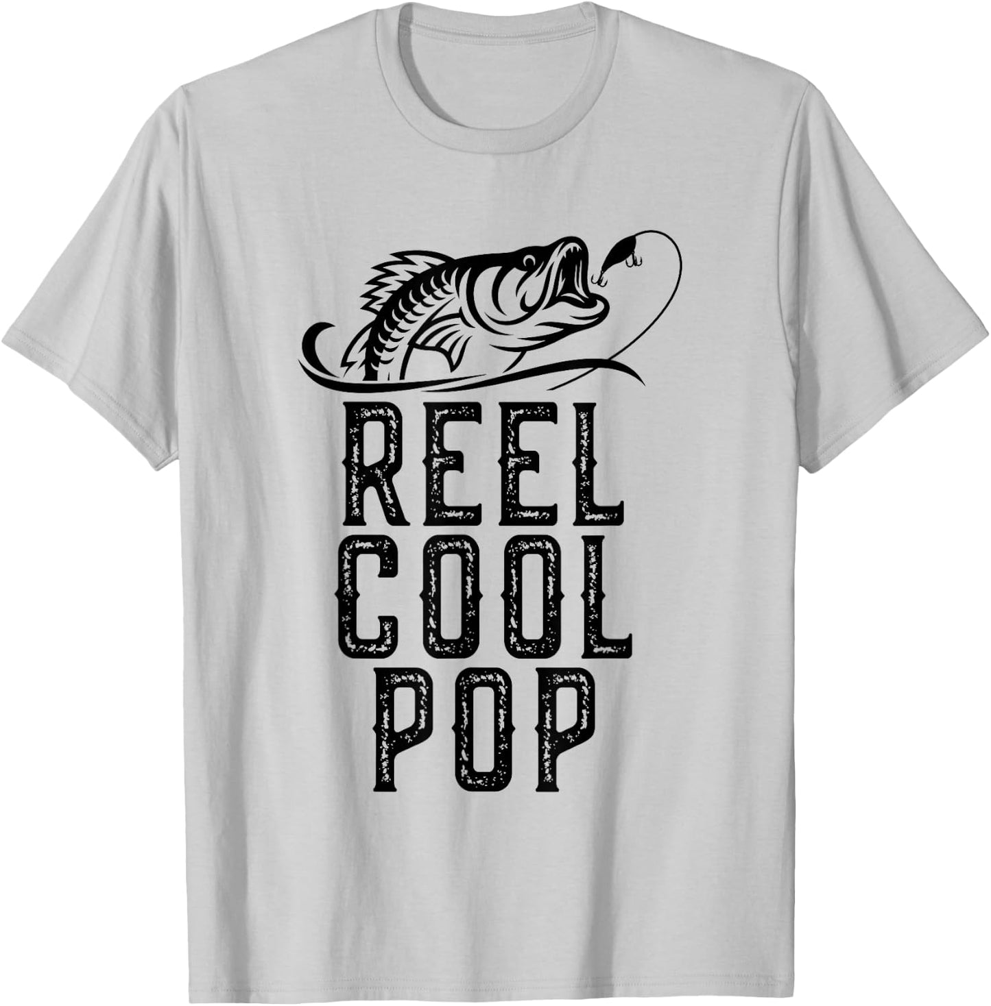 Reel Cool Pop Fishing Fisherman Funny Grandpa Retro T-Shirt - T-Shirt | Ash