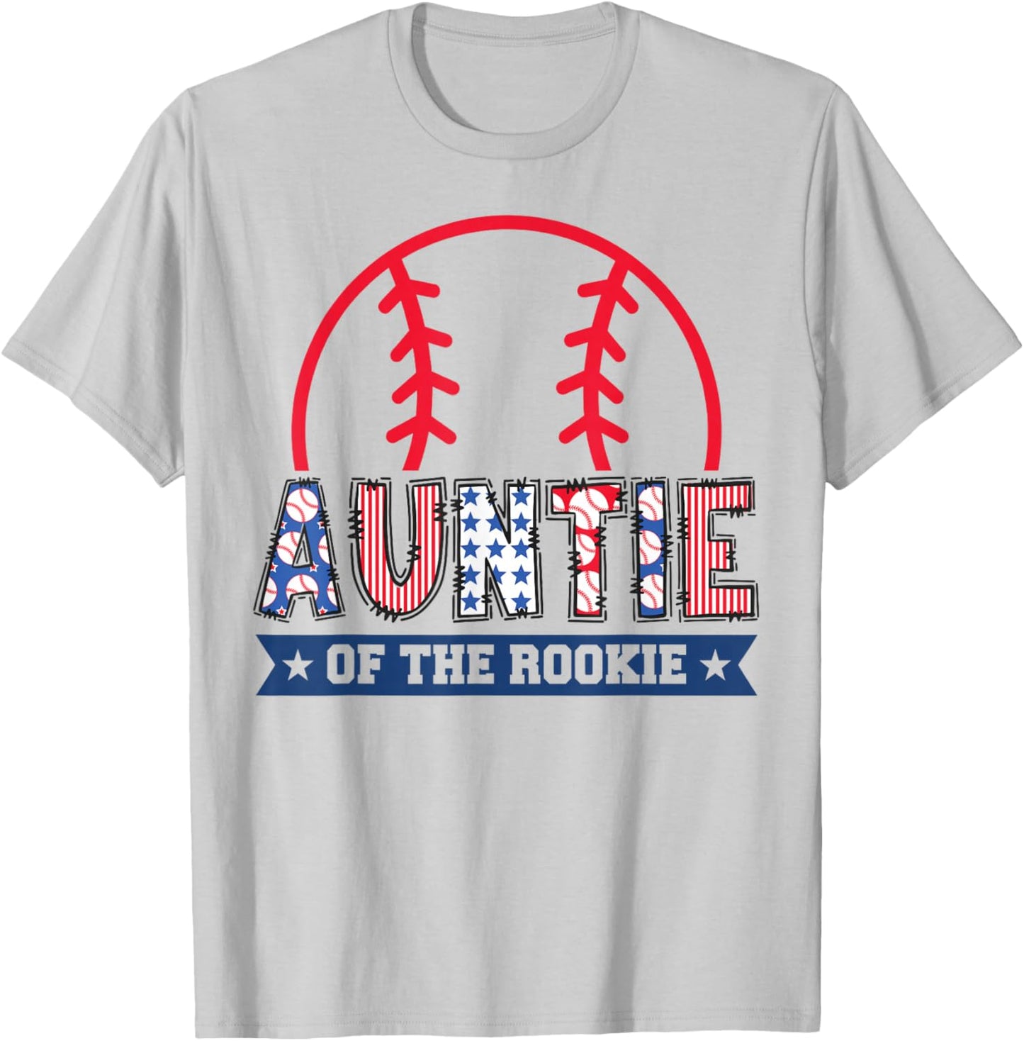 Auntie of The Rookie 1st Baseball Birthday Boy Matching T-Shirt - T-Shirt | Ash