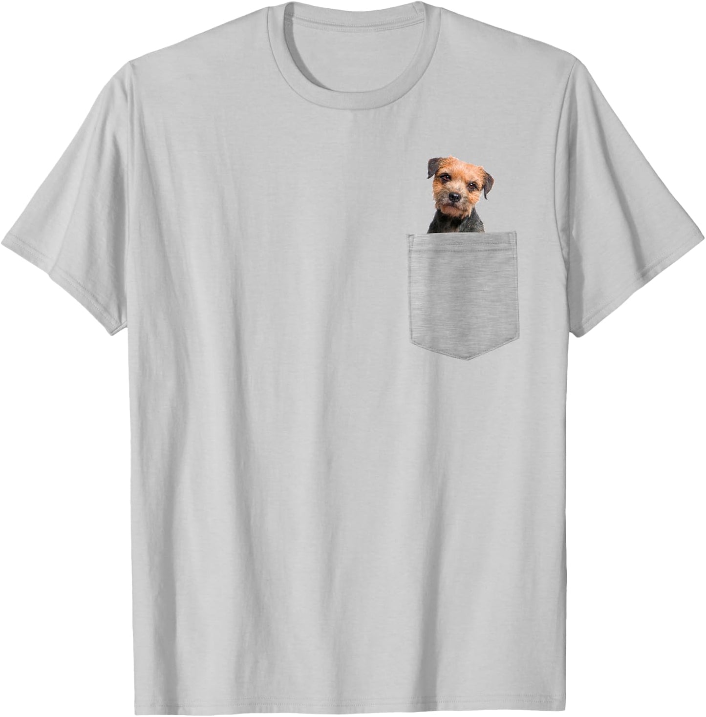 Dog in Your Pocket Border Terrier T-Shirt - T-Shirt | Ash