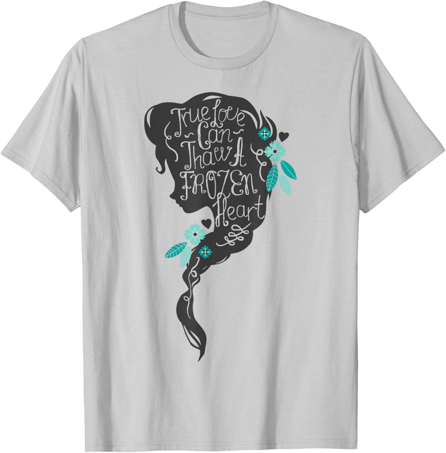 Disney Frozen Elsa Head Profile Love Thaws Graphic T-Shirt - T-Shirt | Ash