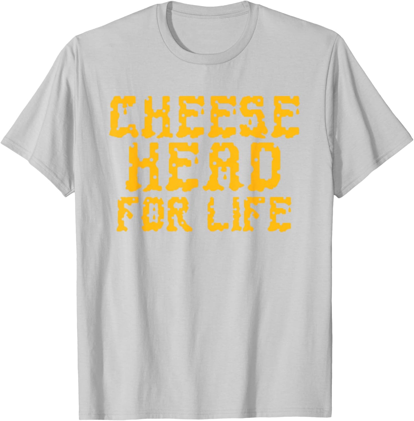 CHEESE HEAD FOR LIFE Green and Gold Cheesy T Shirt T-Shirt - T-Shirt | Ash