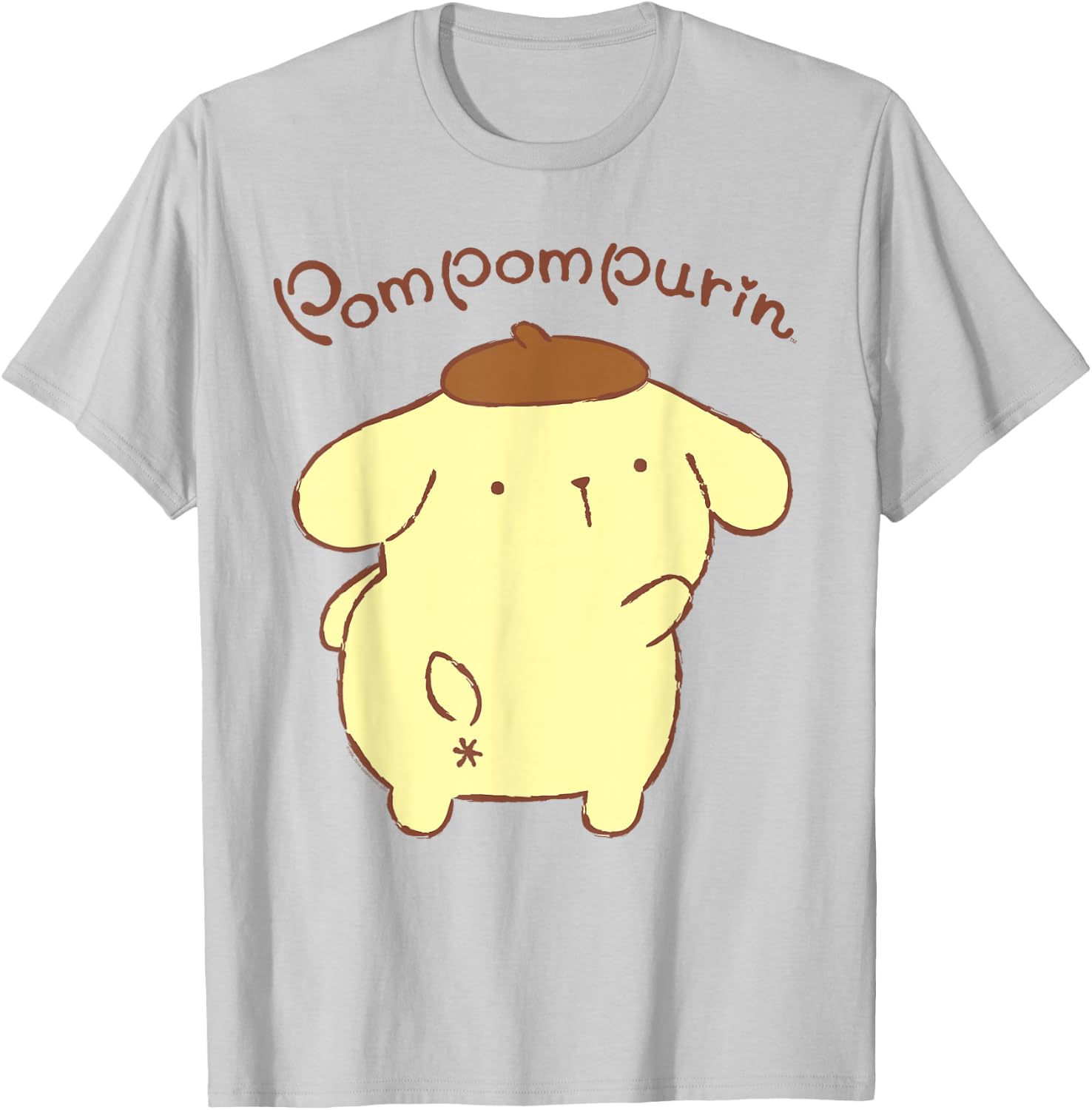 Sanrio Pompompurin Backside Logo Shirt T-Shirt - T-Shirt | Ash