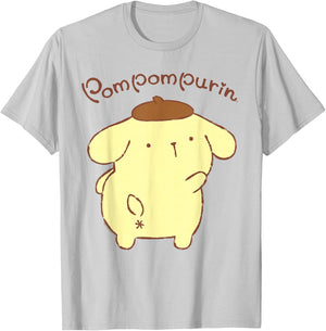 Sanrio Pompompurin Backside Logo Shirt T-Shirt - T-Shirt | Ash