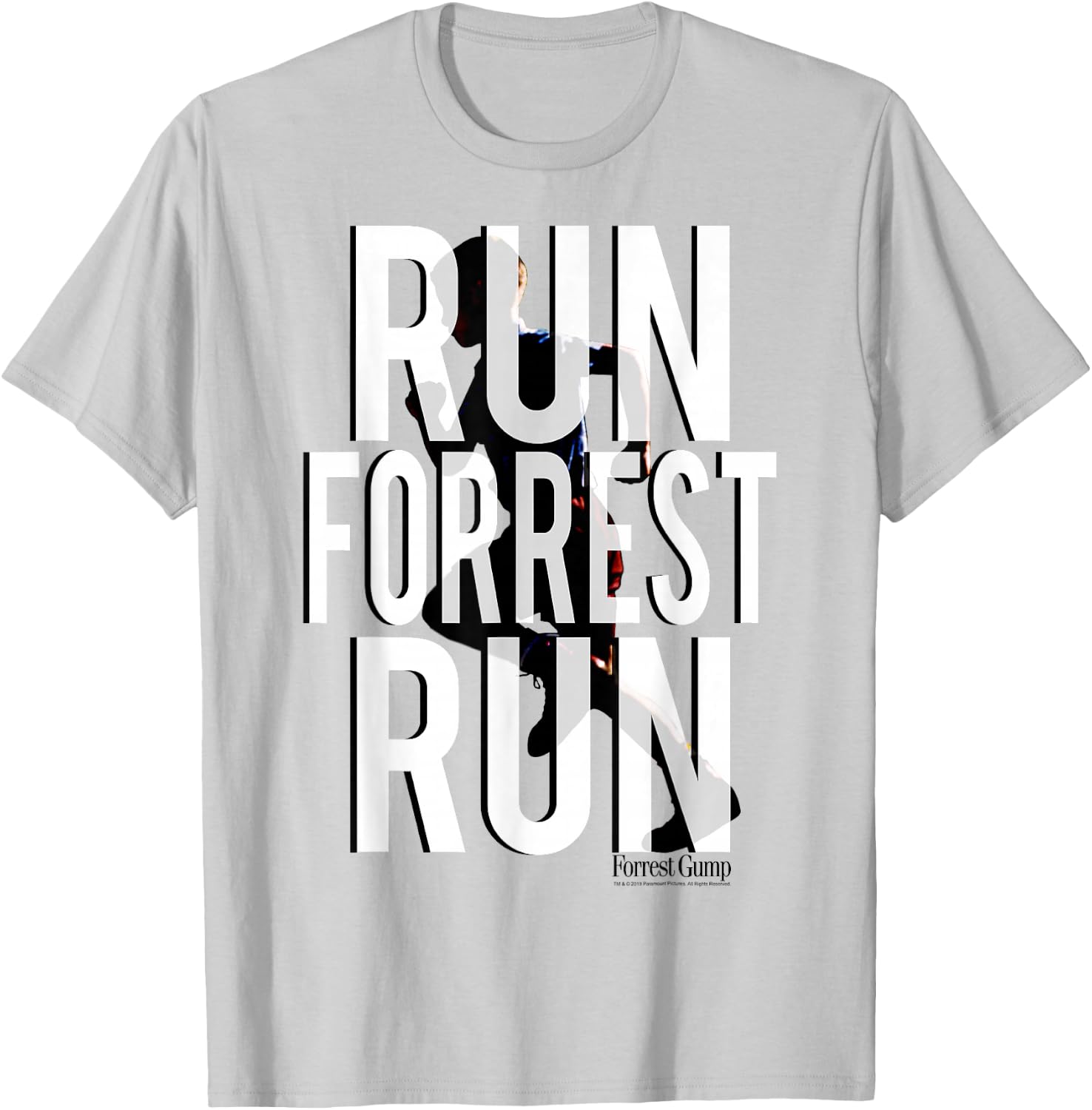 Forrest Gump Run Forrest Run Silhouette T-Shirt - T-Shirt | Ash