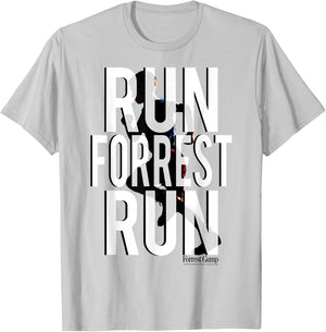 Forrest Gump Run Forrest Run Silhouette T-Shirt - T-Shirt | Ash