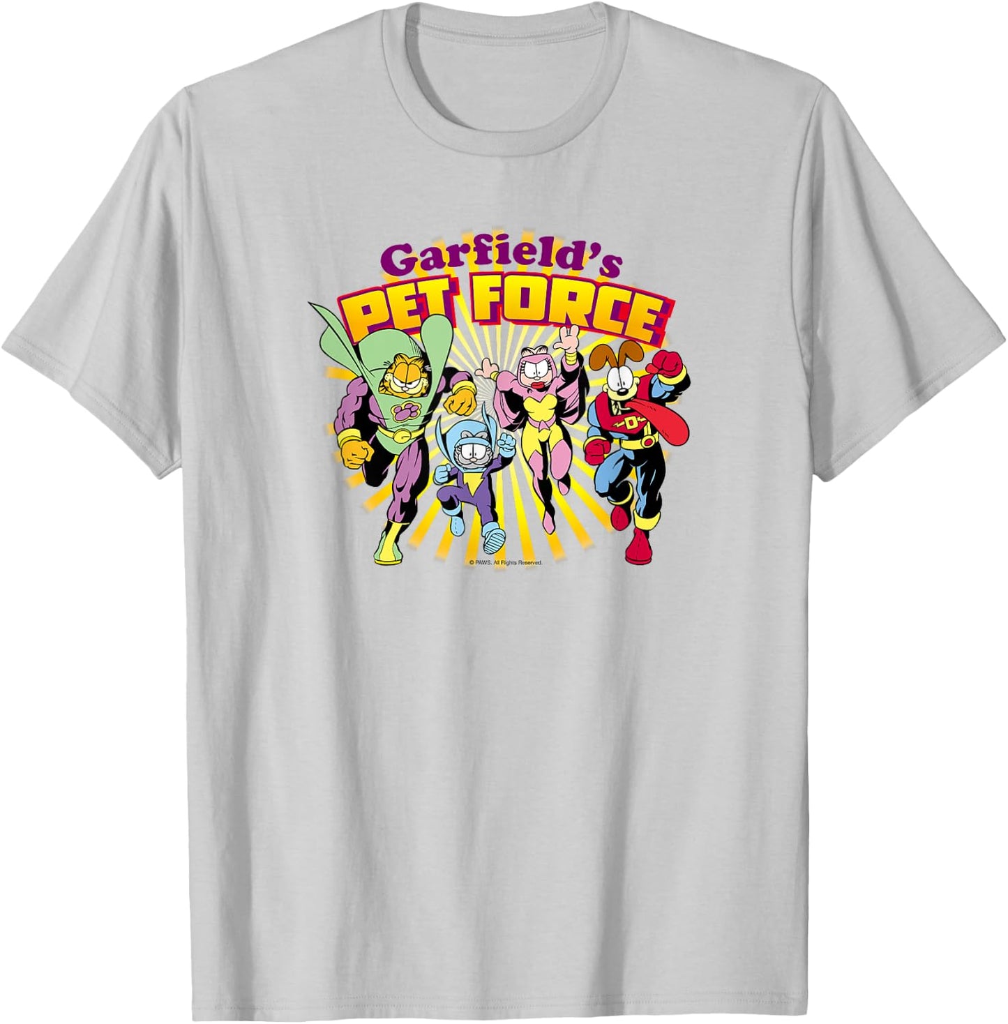Garfield Pet Force Burst T-Shirt - T-Shirt | Ash