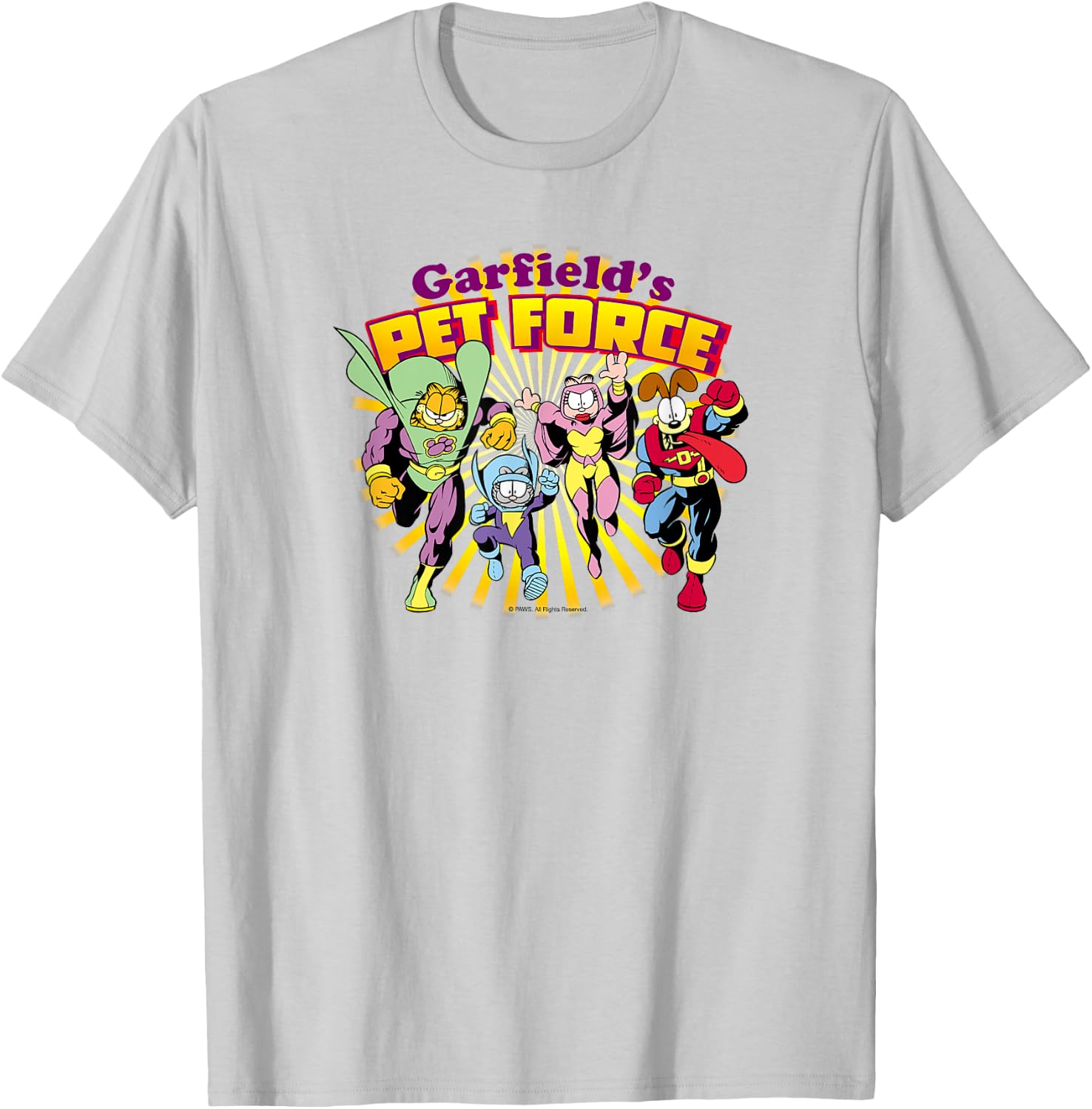 Garfield Pet Force Burst T-Shirt - T-Shirt | Ash