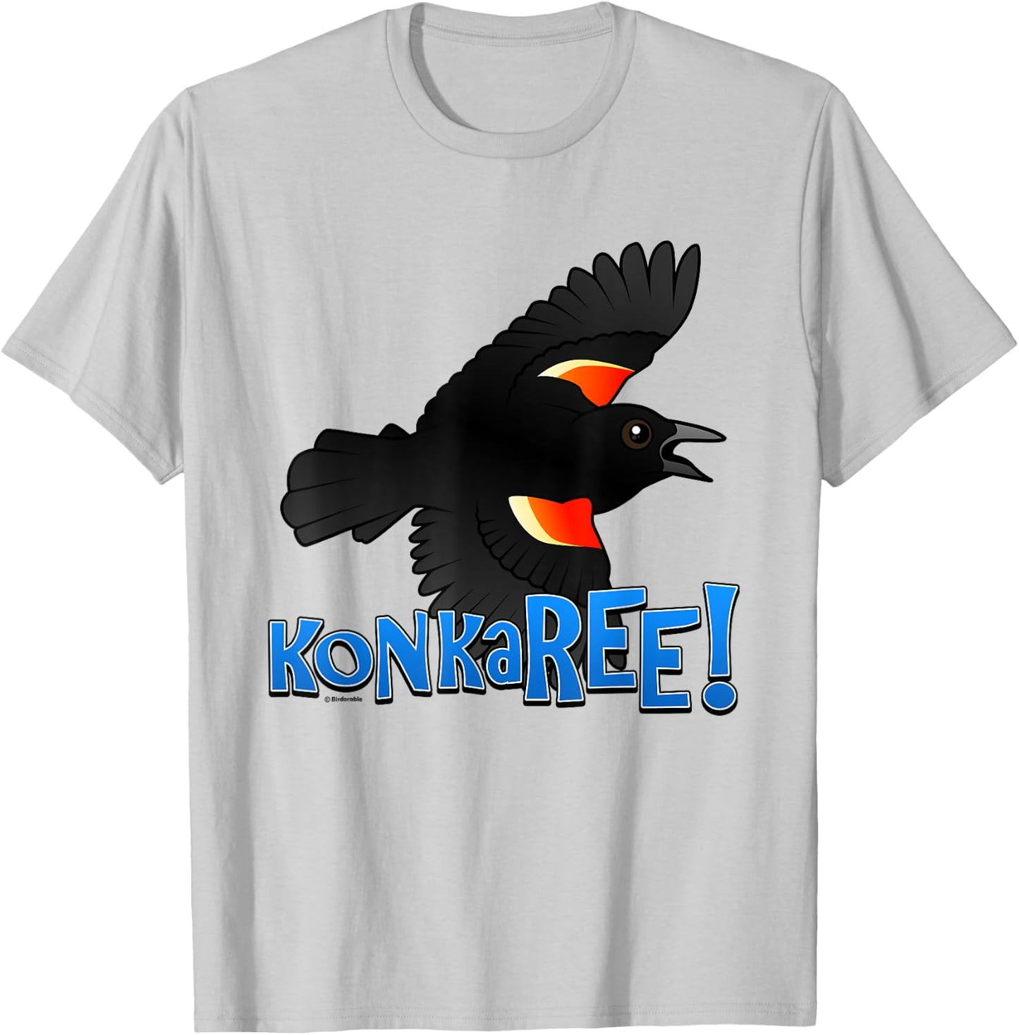 Red-winged Blackbird Sure Sign of Spring Cartoon Bird Gift T-Shirt - T-Shirt | Ash