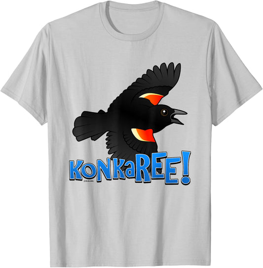 Red-winged Blackbird Sure Sign of Spring Cartoon Bird Gift T-Shirt - T-Shirt | Ash
