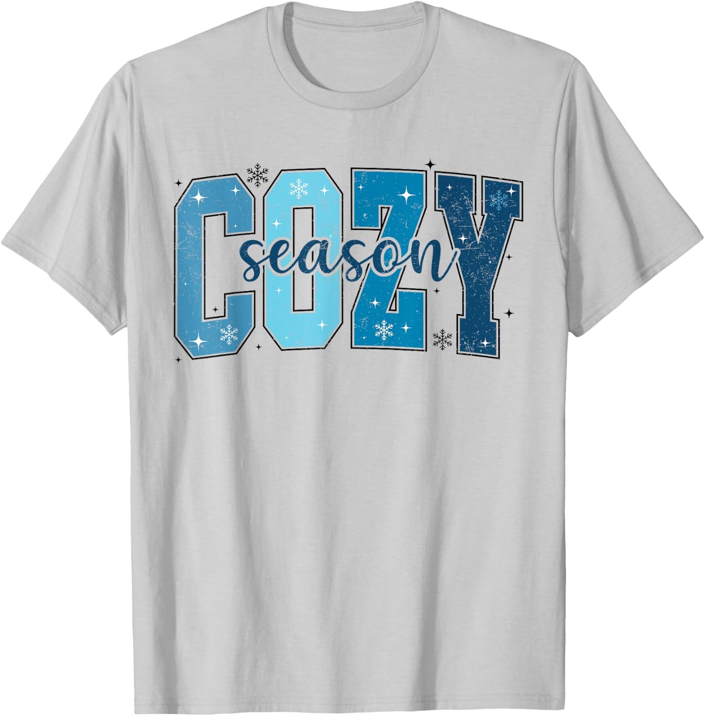 Retro Cozy Season Cute Winter Vibes Tis the Season Christmas T-Shirt - T-Shirt | Ash