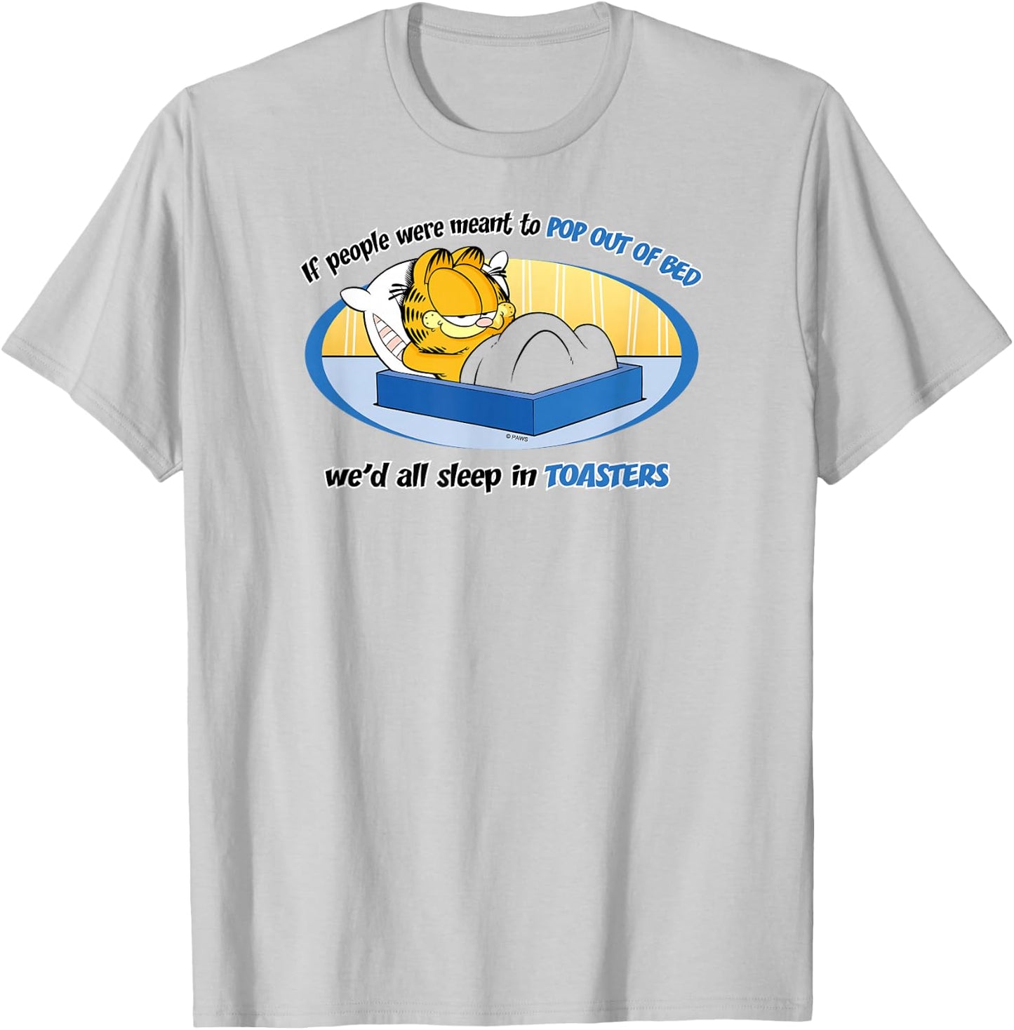 Garfield Pop Out Of Bed T-Shirt - T-Shirt | Ash