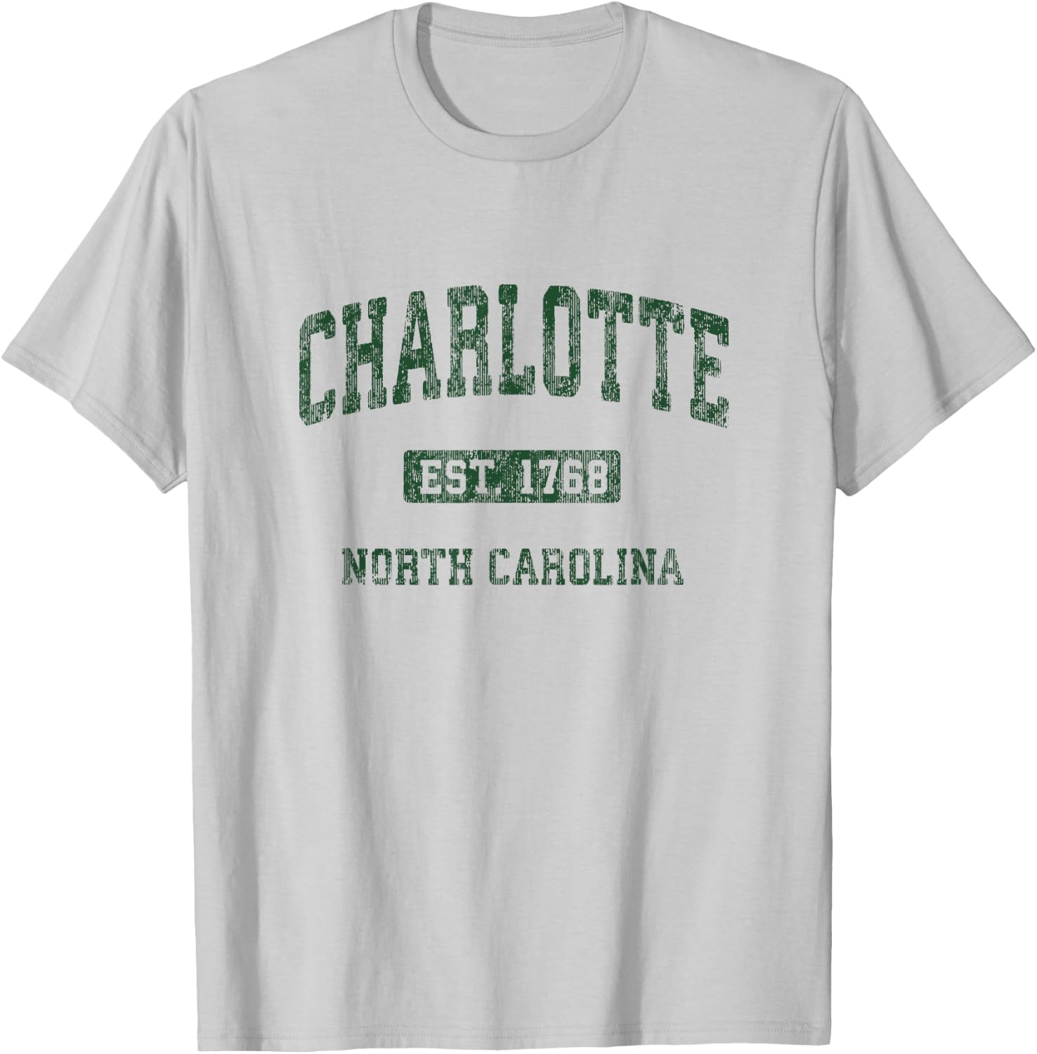 Charlotte North Carolina NC Vintage Athletic Sports Design T-Shirt - T-Shirt | Ash