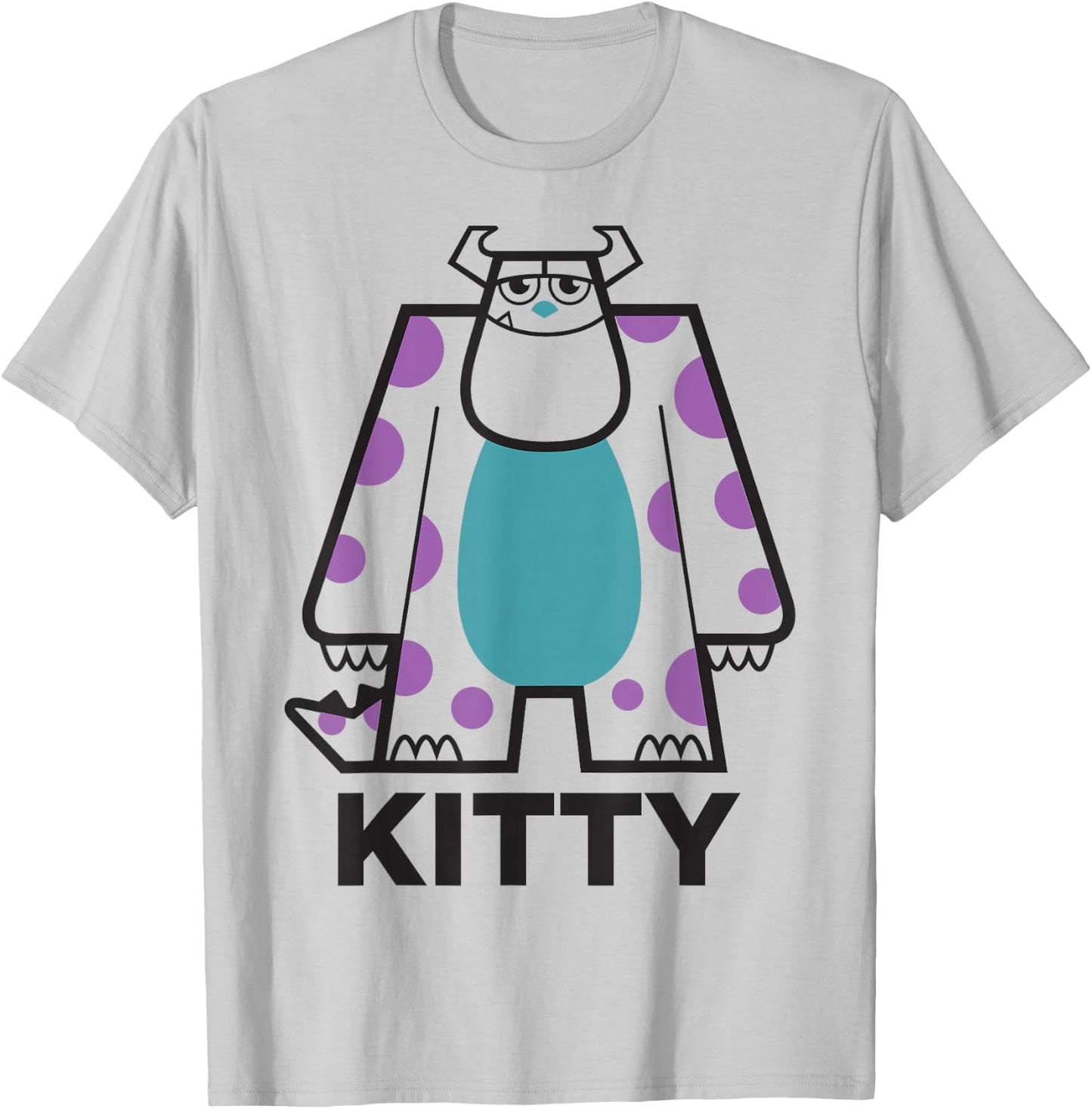 Disney Pixar Monsters, Inc. Sulley Kitty Big Portrait & Logo T-Shirt - T-Shirt | Ash