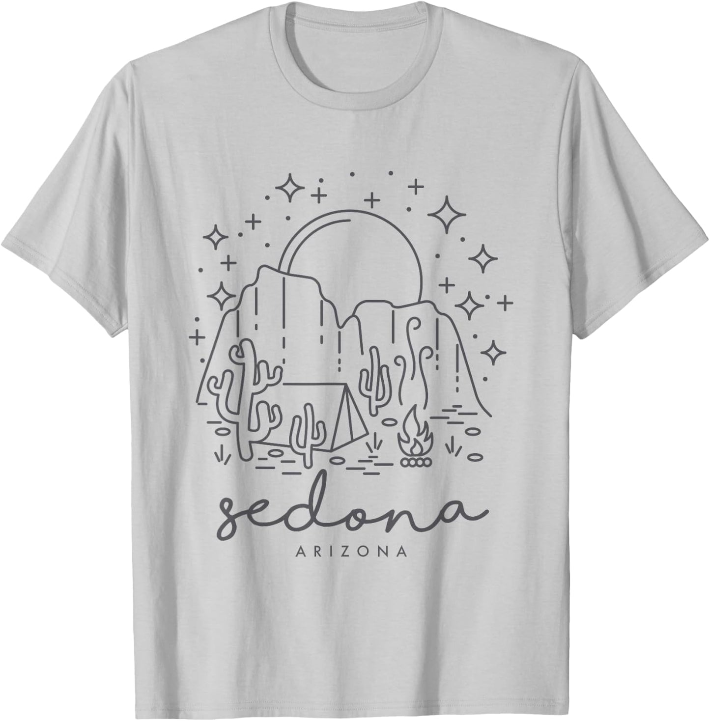 Cool Vintage Cactus Sedona Arizona Camping Souvenir T-Shirt - T-Shirt | Ash