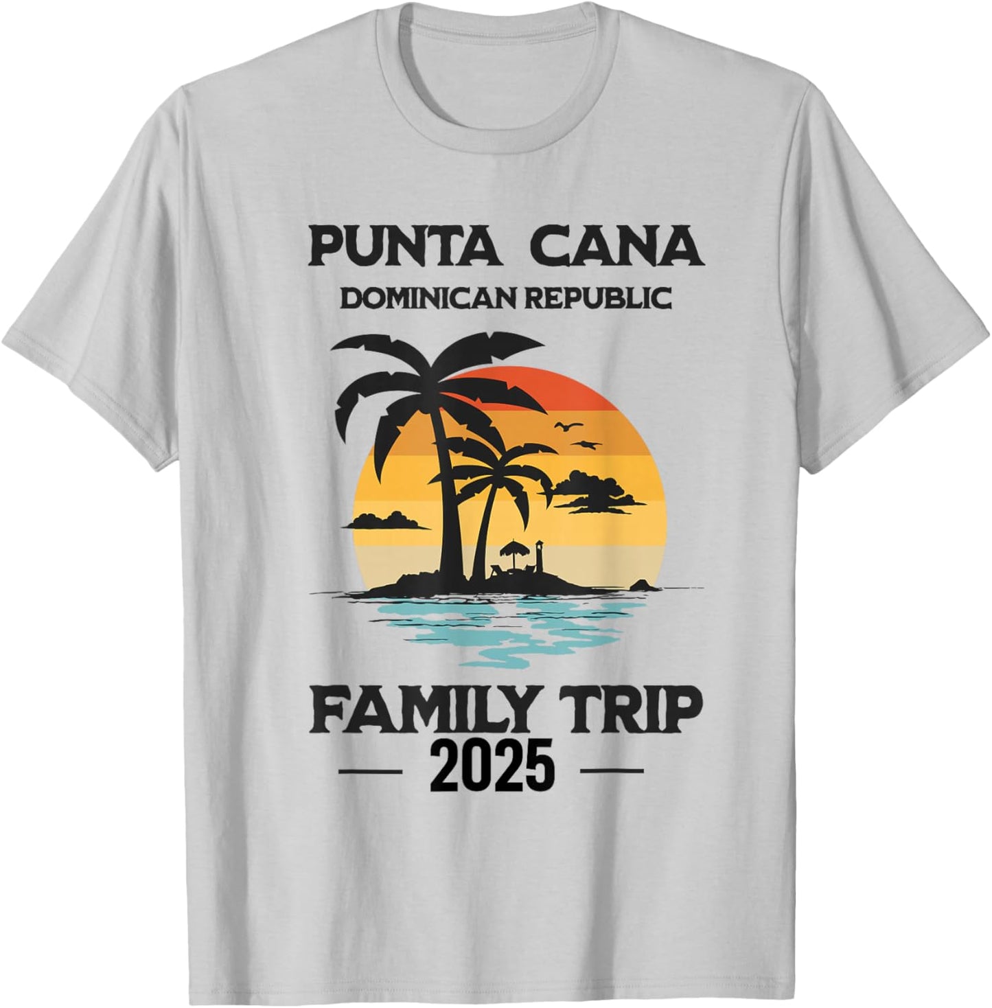 Punta Cana Family Vacation 2025 Matching Dominican Republic T-Shirt - T-Shirt | Ash