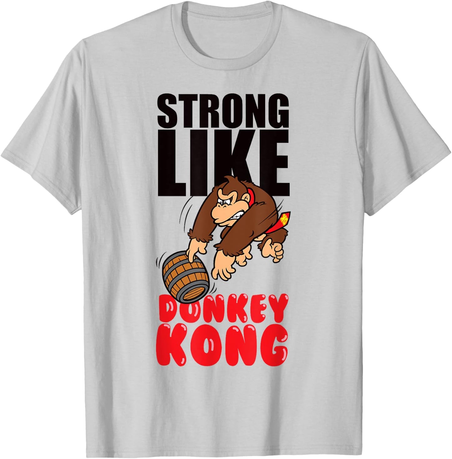 Nintendo Strong Like Donkey Kong Barrel Throw T-Shirt - T-Shirt | Ash