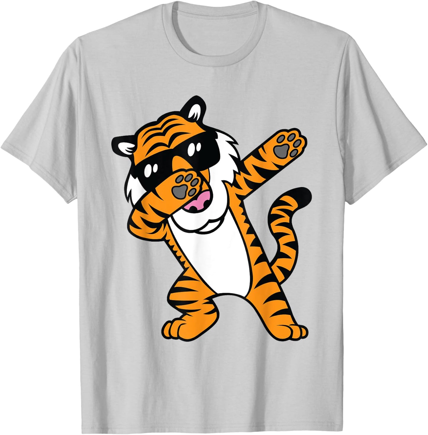Dabbing Tiger Funny Cool Dancing Big Cat Dab Men Women Girls Kids T-Shirt - T-Shirt | Ash