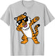 Dabbing Tiger Funny Cool Dancing Big Cat Dab Men Women Girls Kids T-Shirt - T-Shirt | Ash