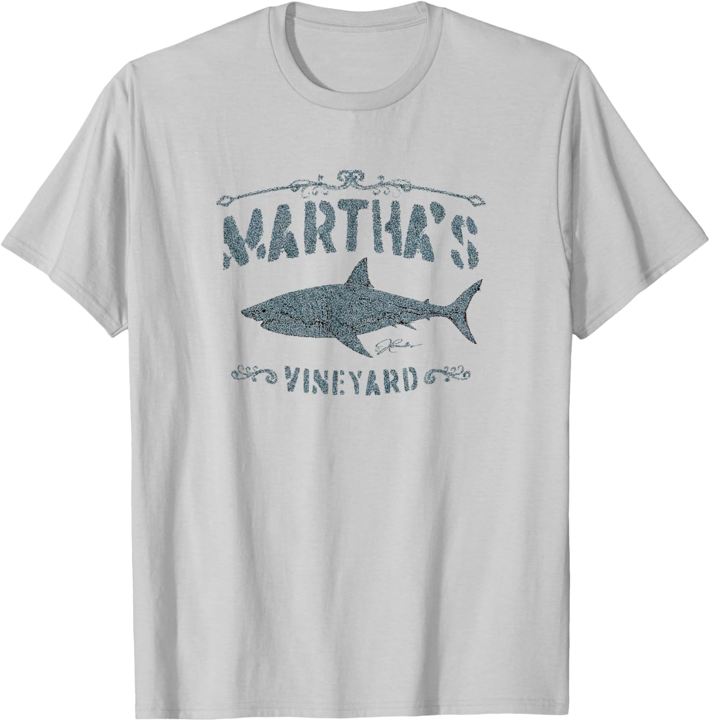 JCombs: Martha's Vineyard, MA, Great White Shark T-Shirt - T-Shirt | Ash