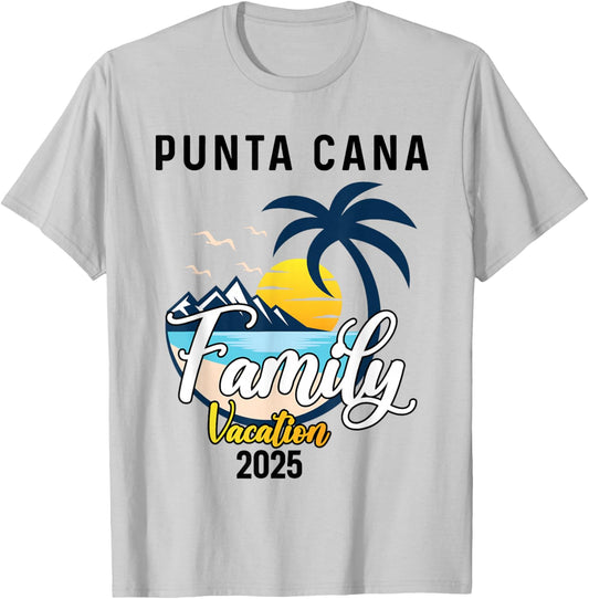Punta Cana Family Vacation 2025 Matching Dominican Republic T-Shirt - T-Shirt | Ash