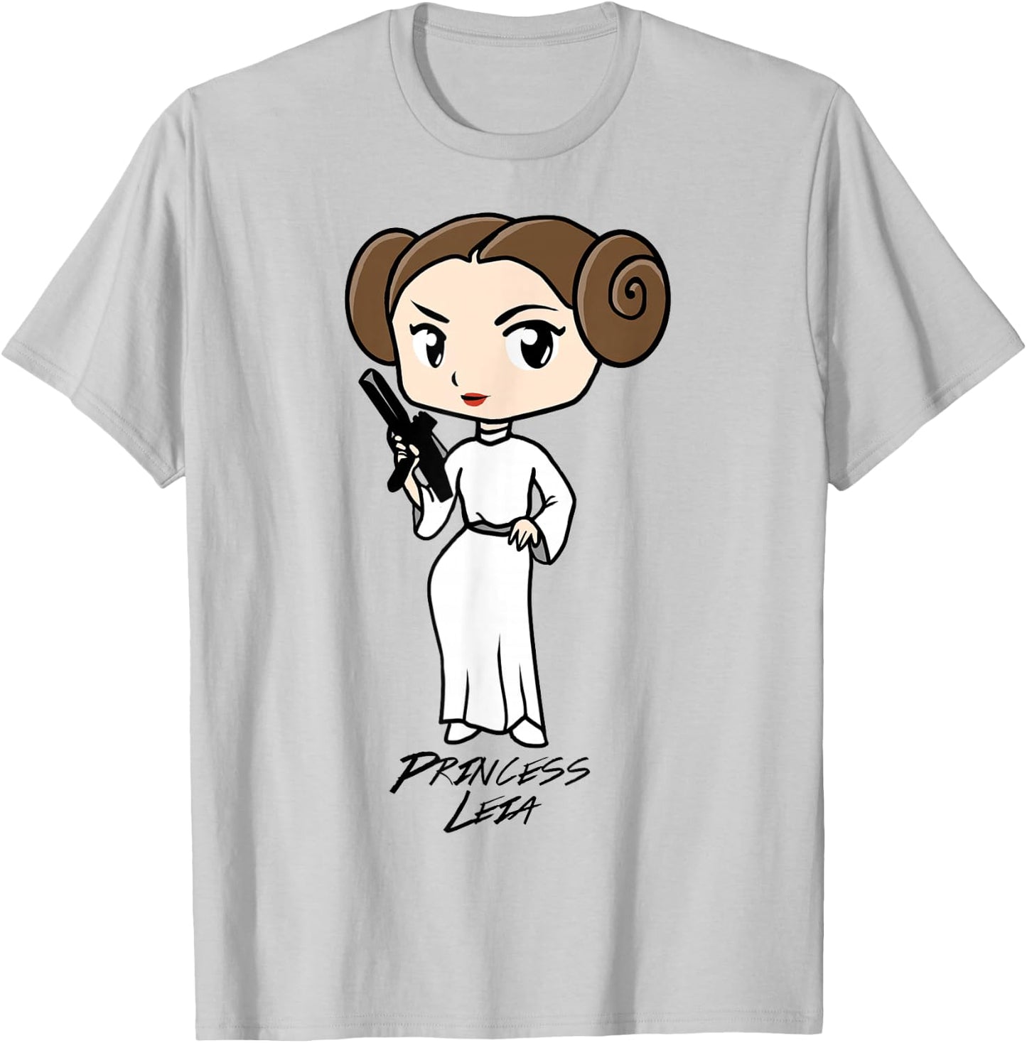 Star Wars Princess Leia Cute Cartoon Graphic T-Shirt - T-Shirt | Ash