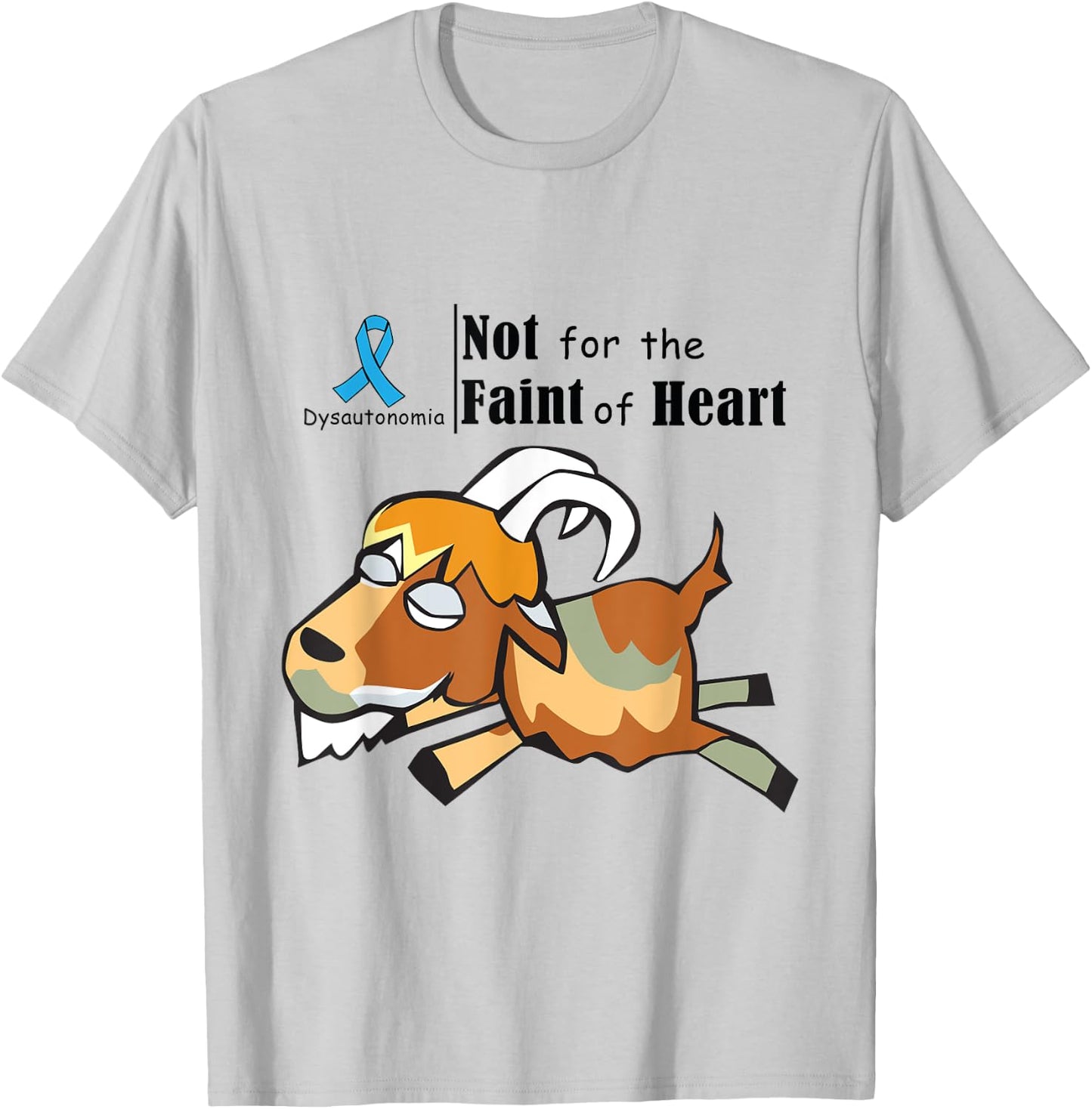 Paxton the Fainting Goat, Dysautonomia, POTS T-Shirt - T-Shirt | Ash