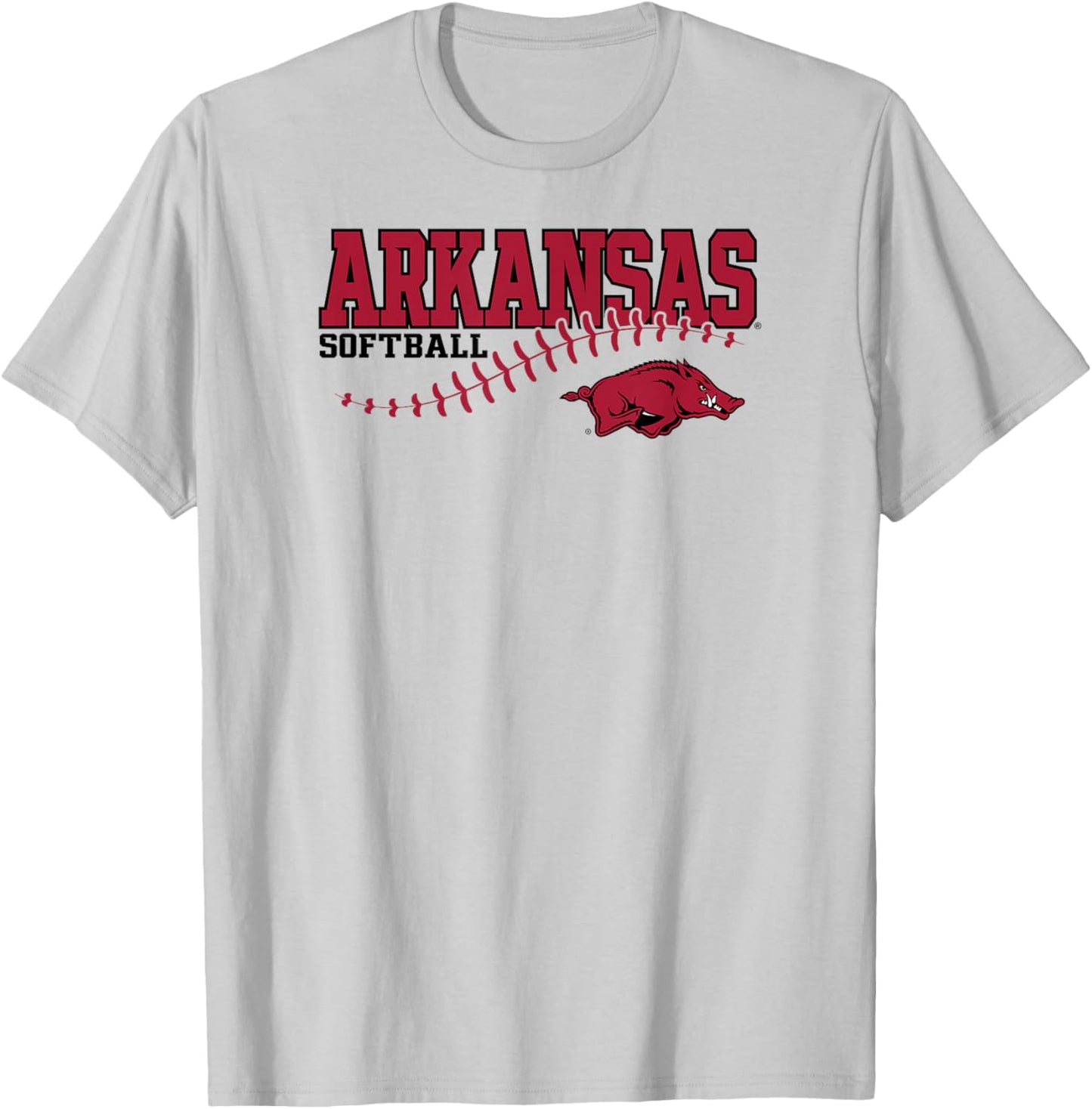 Arkansas Razorbacks Softball Laces Gray Officially Licensed T-Shirt - T-Shirt | Ash