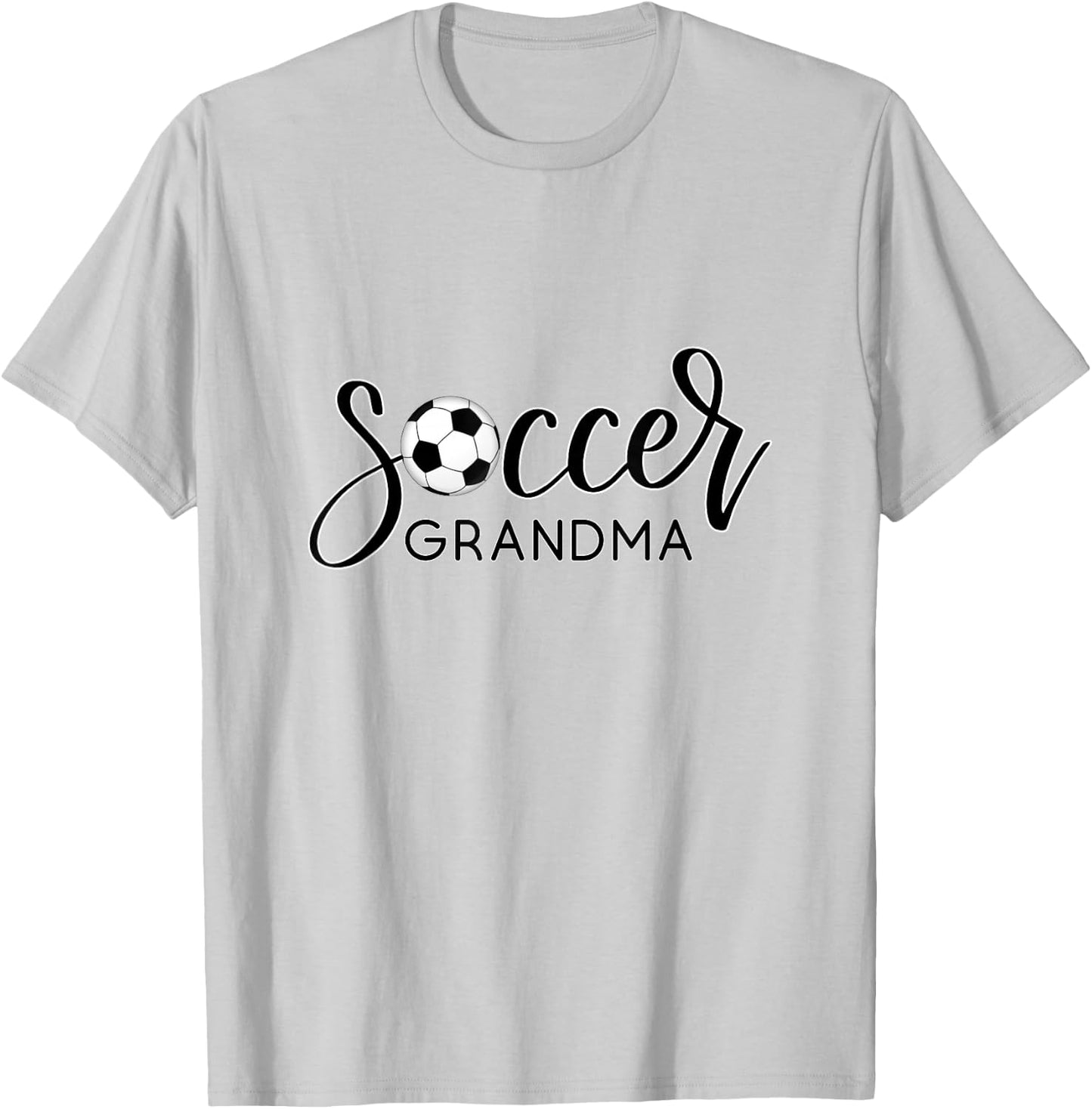 SOCCER GRANDMA Design with Soccer Ball and Hand Lettering T-Shirt - T-Shirt | Ash