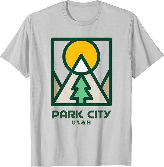 Park City Utah Mountains Tree T-Shirt - T-Shirt | Ash