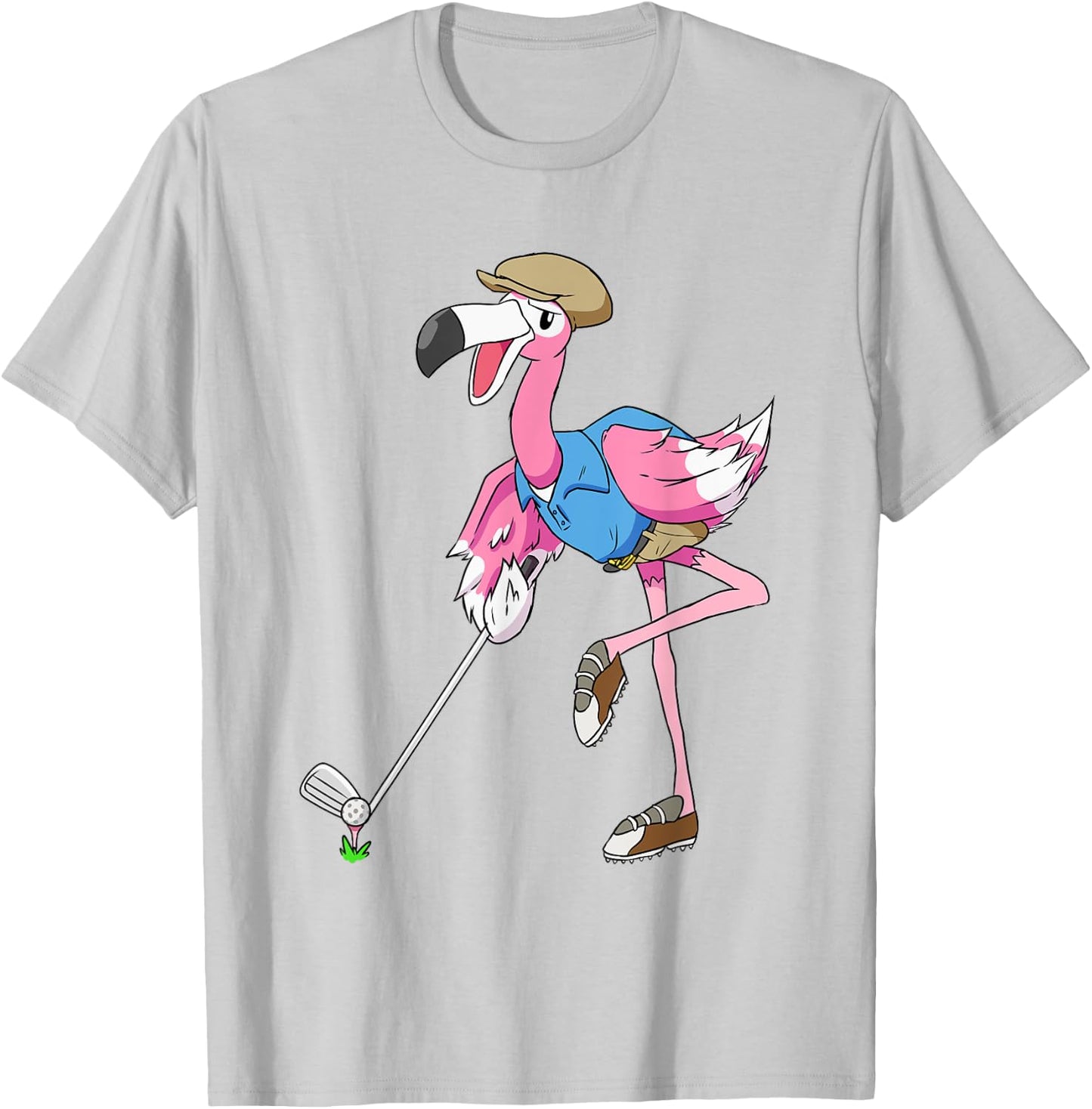 Pink Flamingo Golf Gifts Men Golfer Club T-Shirt - T-Shirt | Ash