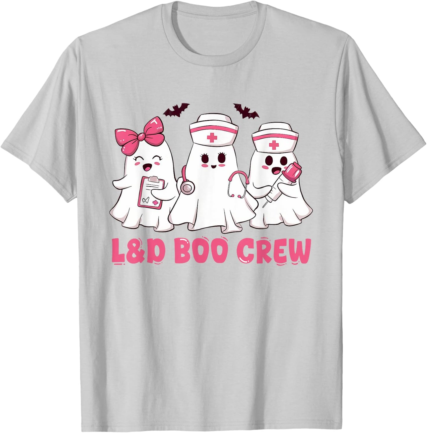 Halloween labor and delivery nurse shirt L&D Boo Crew T-Shirt - T-Shirt | Ash