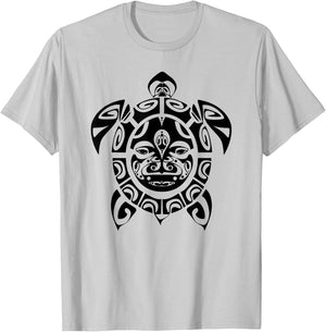 Psychedelic Sea Turtle, Retro Black And White Trippy T-Shirt - T-Shirt | Ash