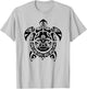 Psychedelic Sea Turtle, Retro Black And White Trippy T-Shirt - T-Shirt | Ash