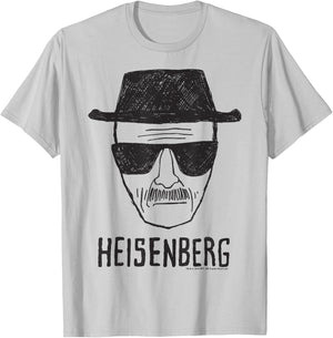 Breaking Bad Heisenberg Head Shot Sketch T-Shirt - T-Shirt | Ash