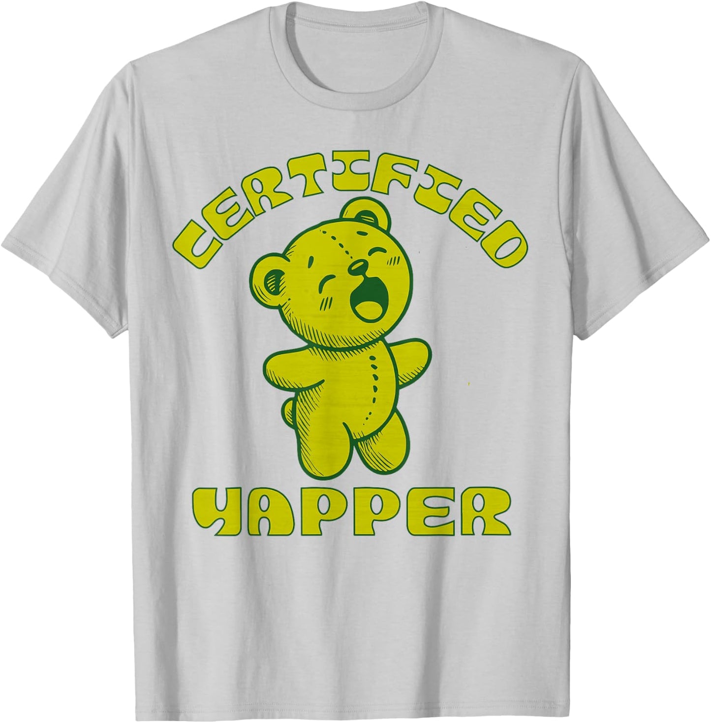 Certified Yapper 90s Aesthetic Early 2000s Kawaii Teddy Bear T-Shirt - T-Shirt | Ash