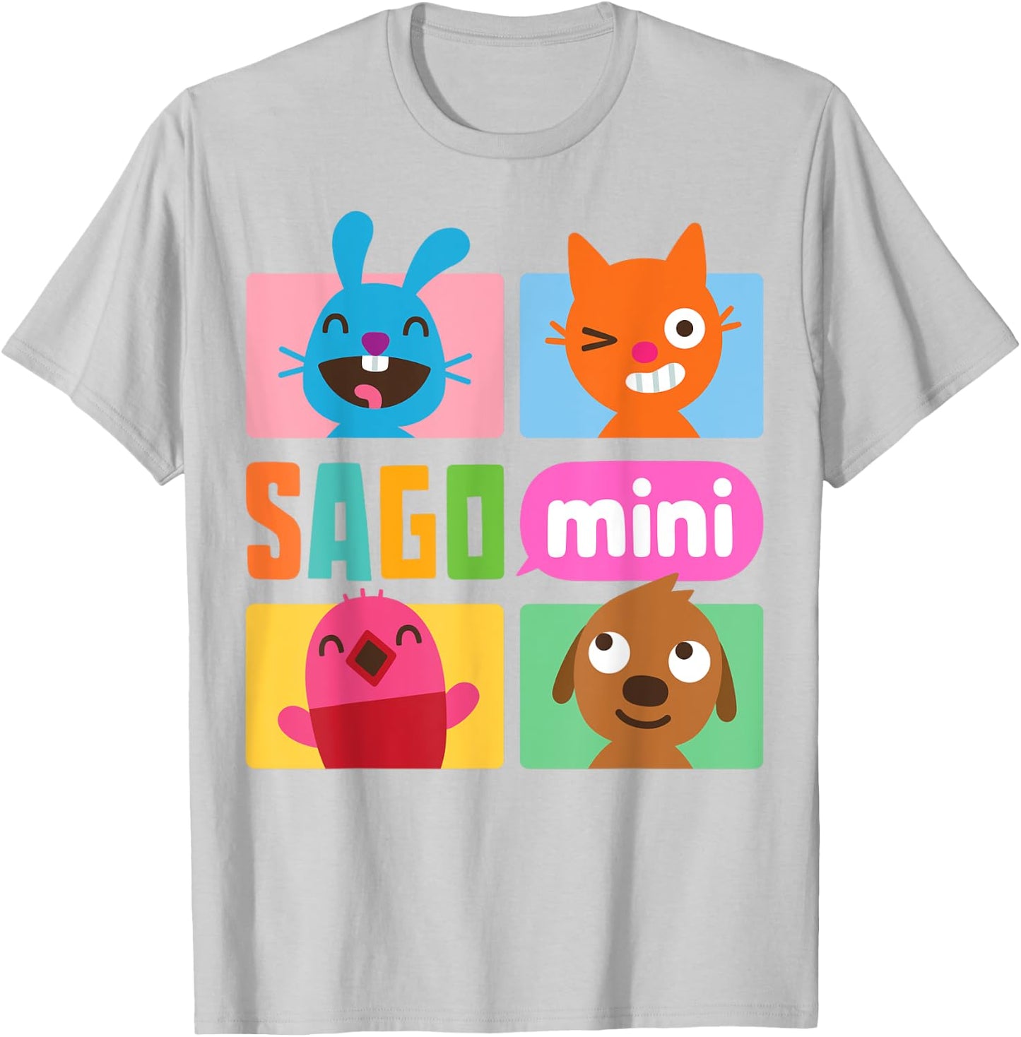 Jack, Jinja, Robin and Harvey Sago Mini Grid T-Shirt - T-Shirt | Ash