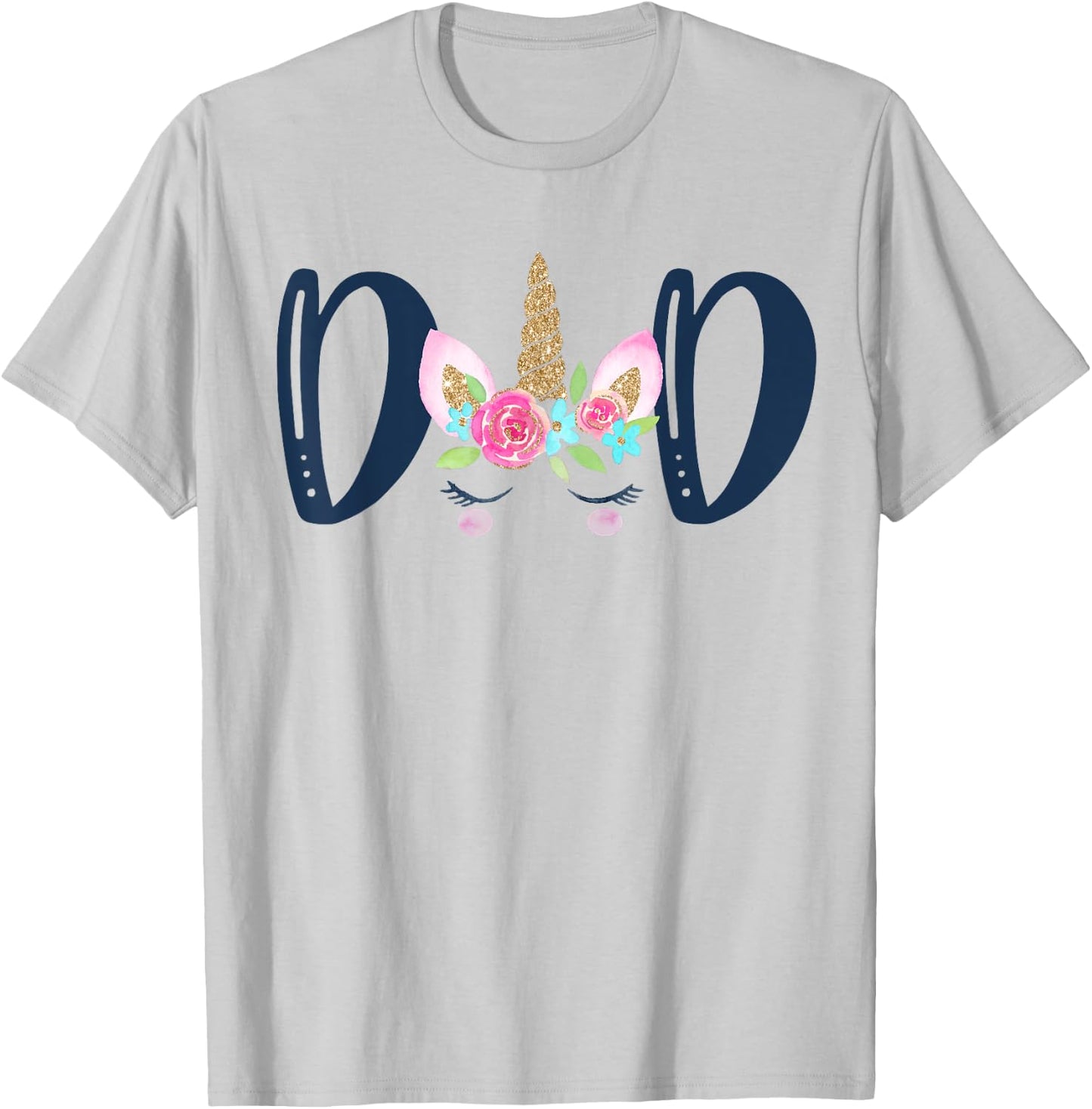 Unicorn Dad Birthday Shirt Matching Family Party T-Shirt - T-Shirt | Ash