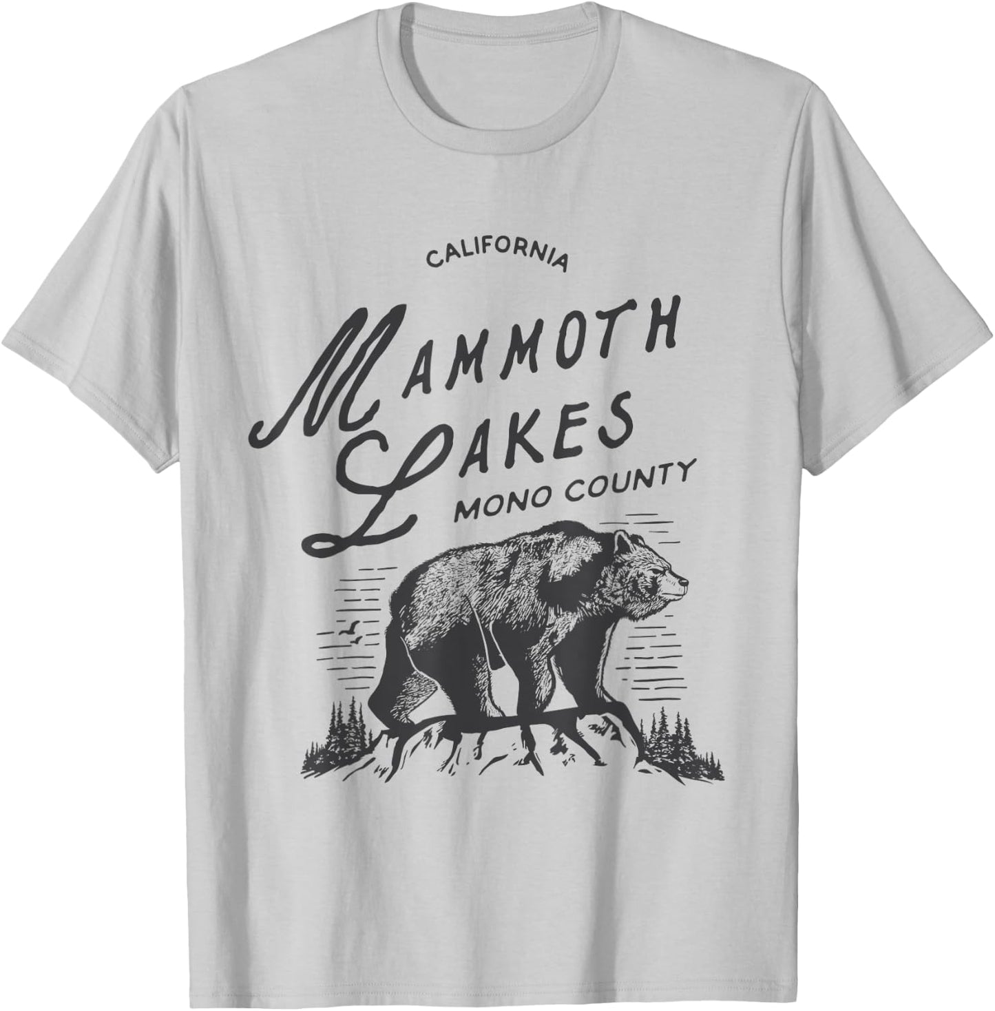 Vintage Mammoth Lakes Retro Bear Vacation California T-Shirt - T-Shirt | Ash