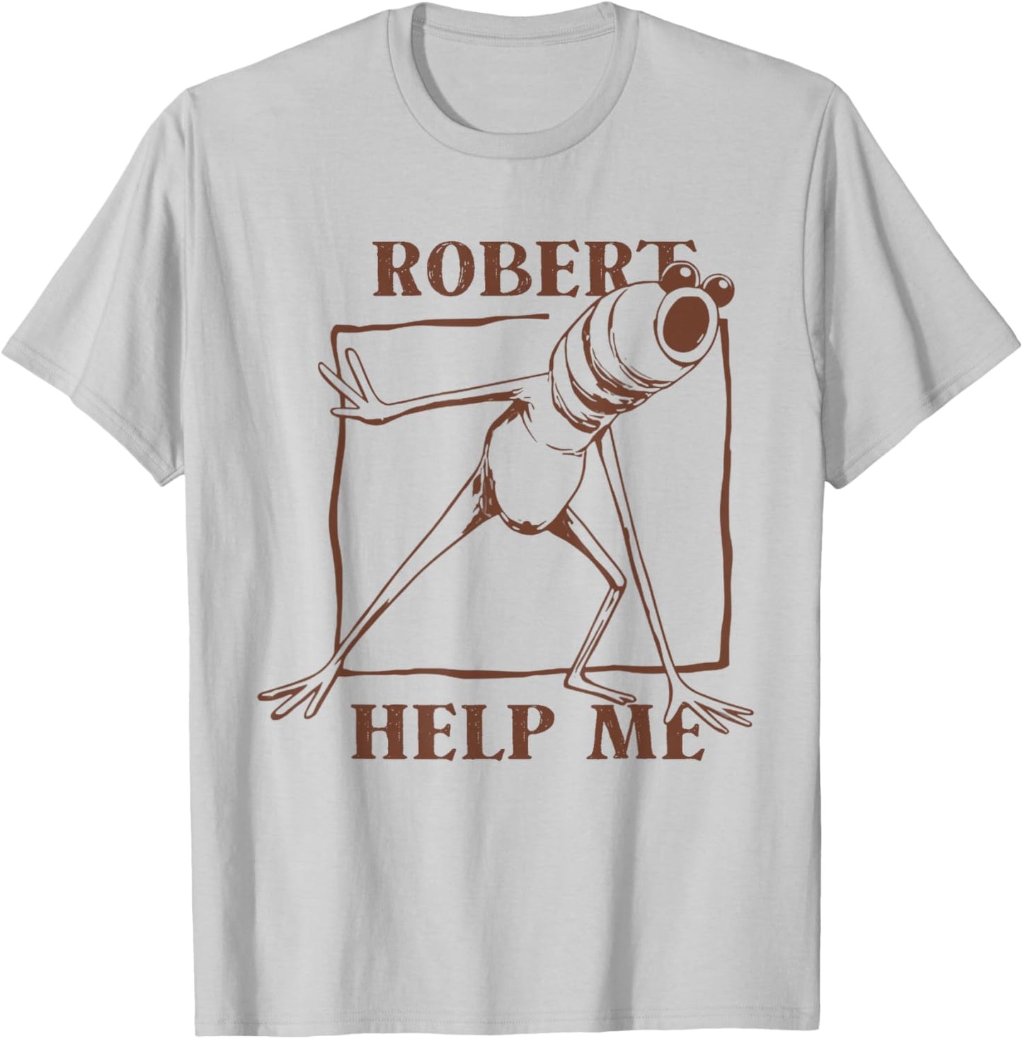 Robert Help Me Marcus The Worm Funny Meme T-Shirt - T-Shirt | Ash