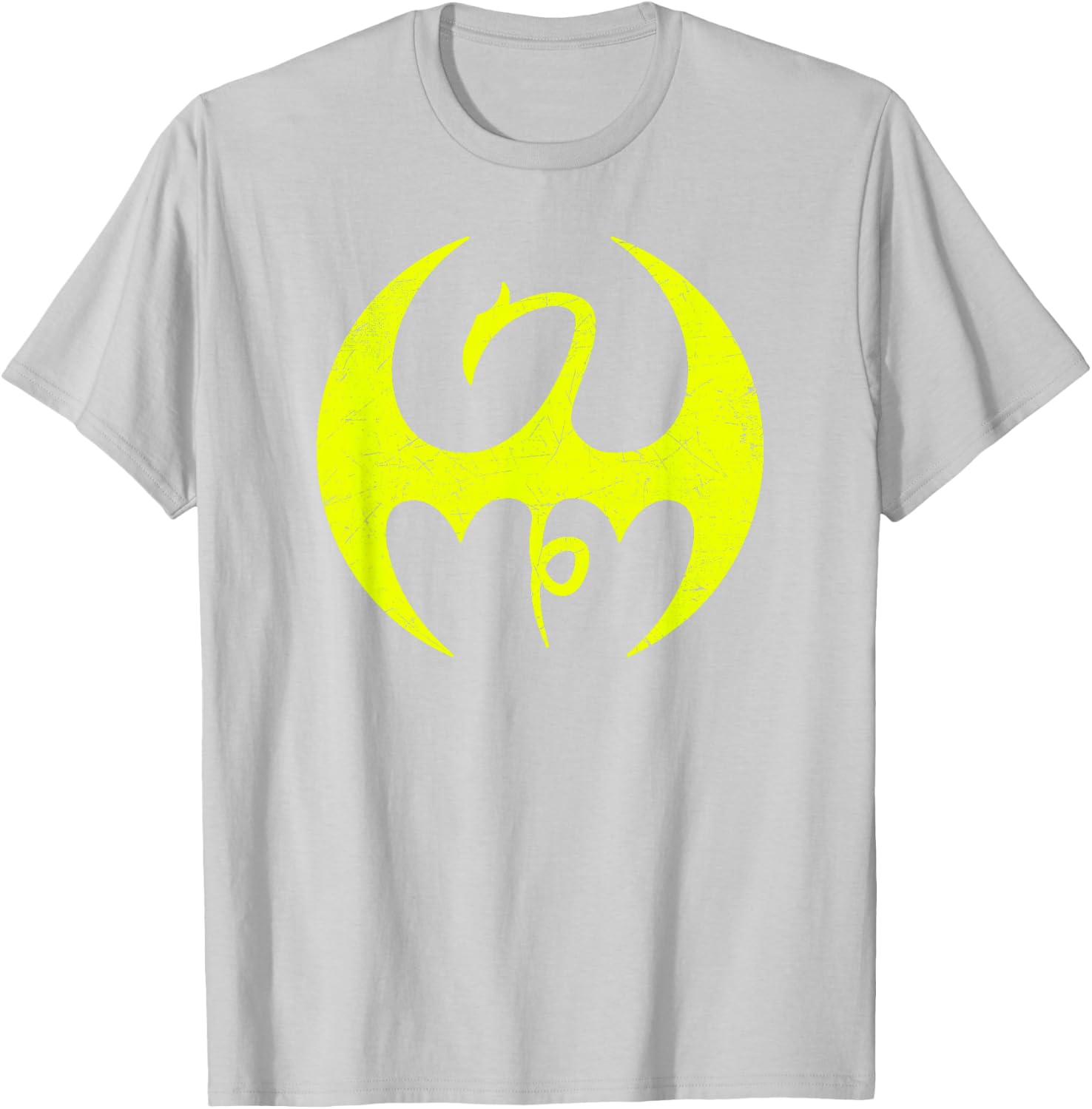 Marvel Iron Fist Distressed Dragon Logo Graphic C1 T-Shirt - T-Shirt | Ash