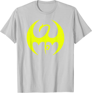 Marvel Iron Fist Distressed Dragon Logo Graphic C1 T-Shirt - T-Shirt | Ash