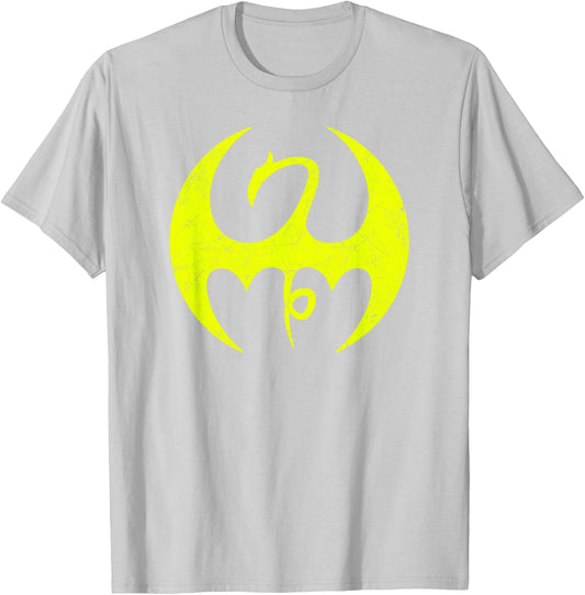 Marvel Iron Fist Distressed Dragon Logo Graphic C1 T-Shirt - T-Shirt | Ash