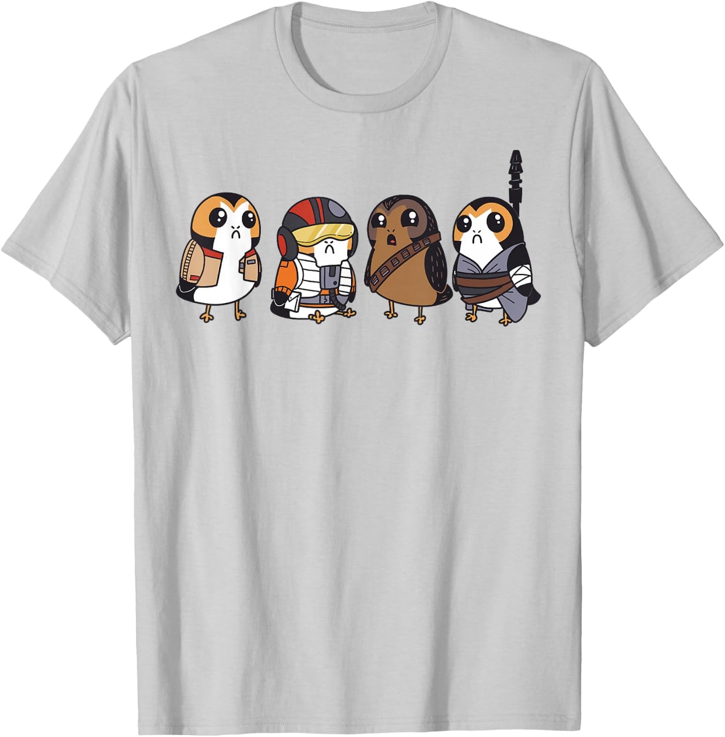Star Wars Cute Porgs Dressed As Characters Portrait T-Shirt - T-Shirt | Ash