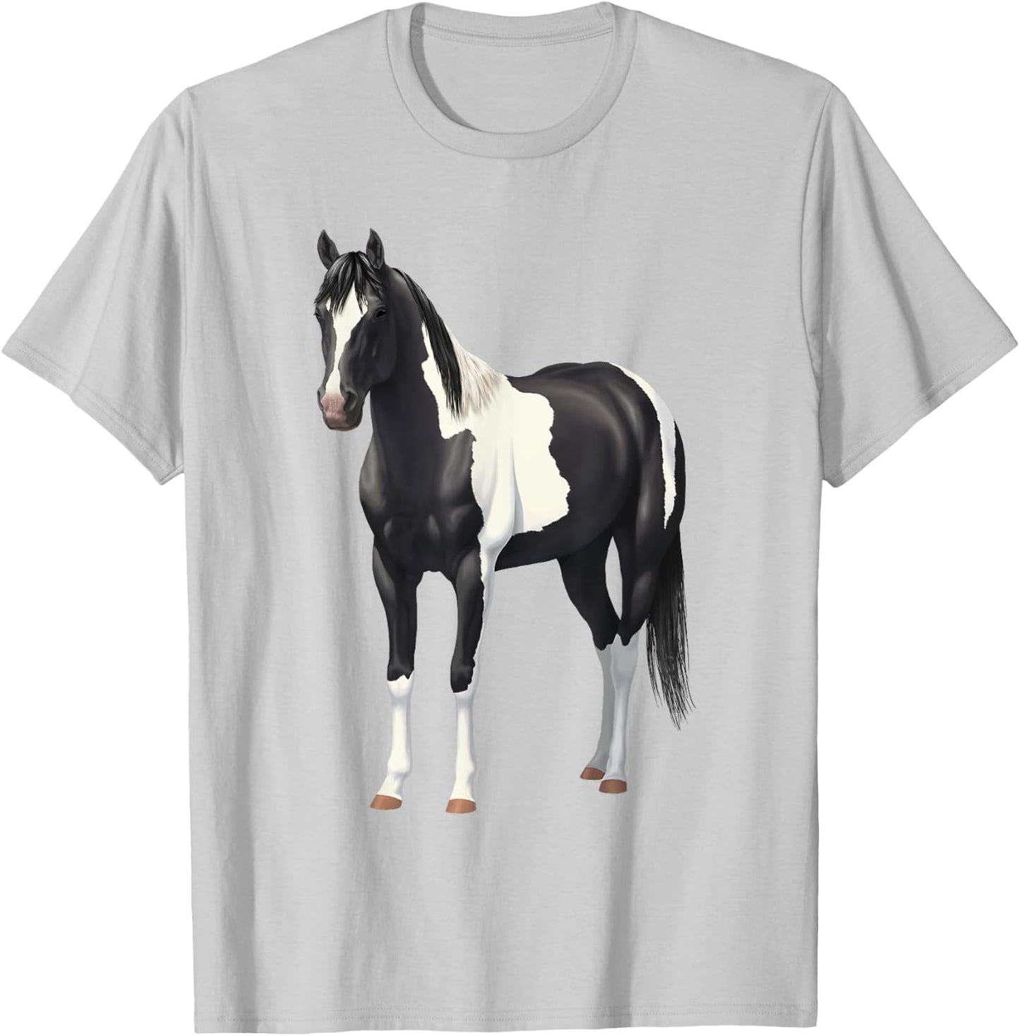 Beautiful Black Pinto Paint Horse Quarter Horse T-Shirt - T-Shirt | Ash