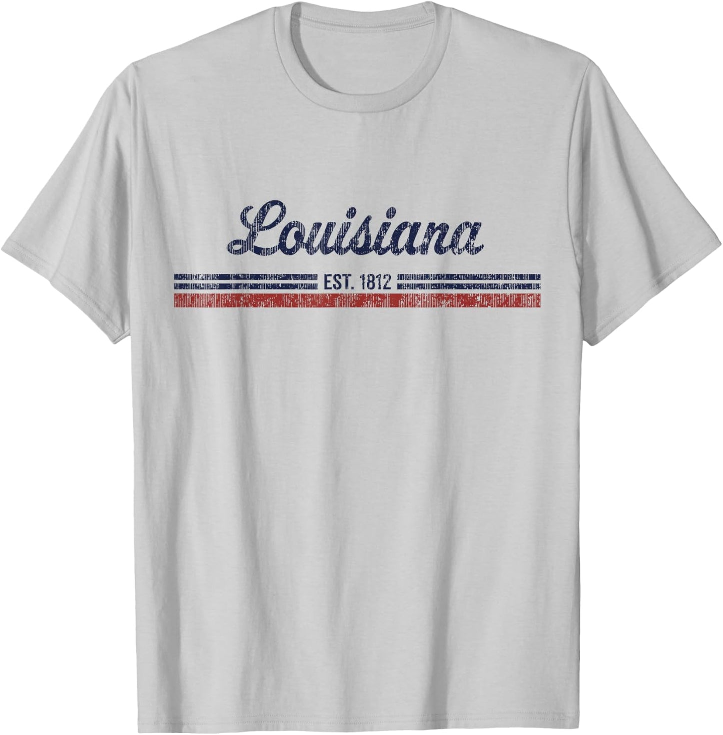 Louisiana Vintage American Flag Retro Design T-Shirt - T-Shirt | Ash
